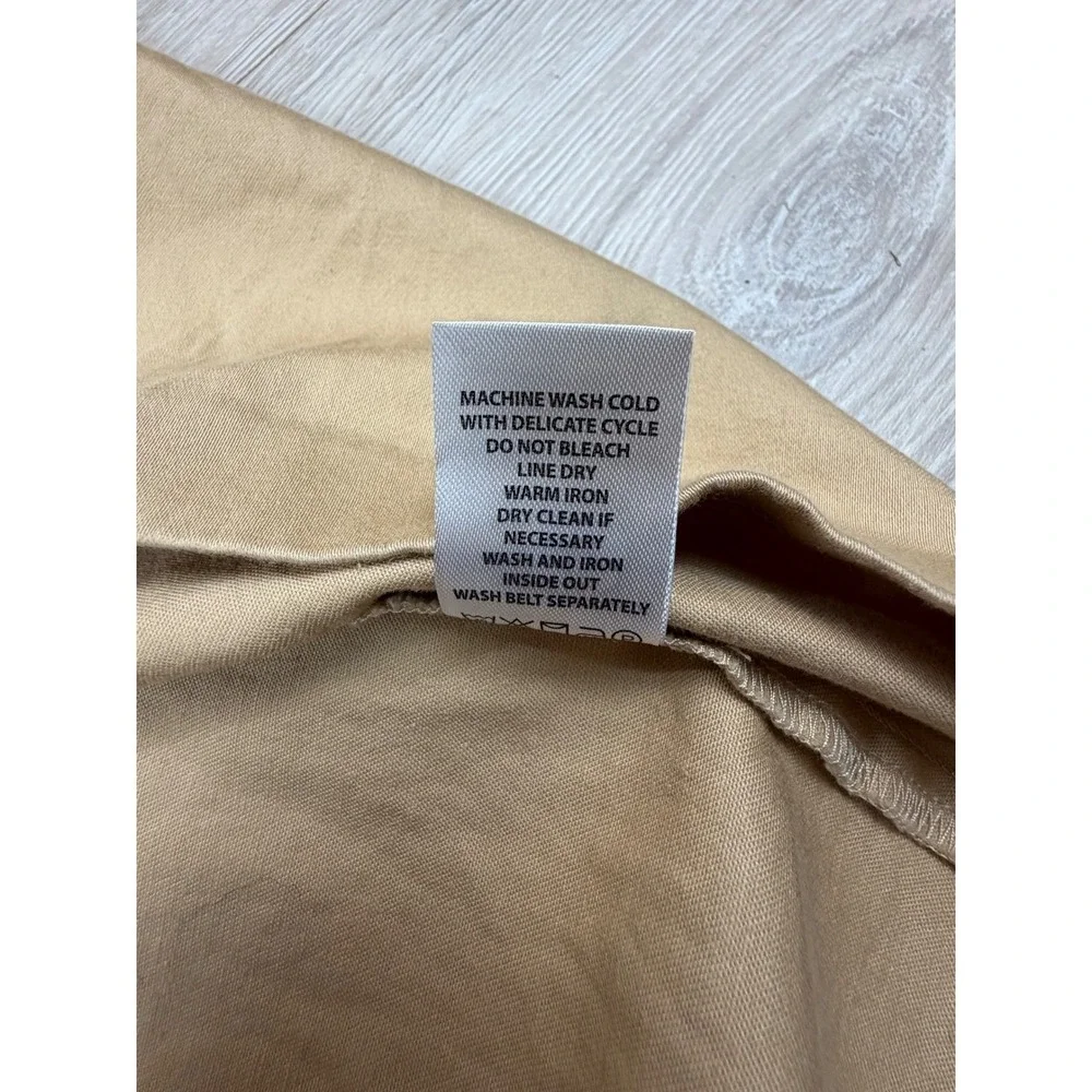 Spartina 449 Tan Trench Midi Skirt Belted‎ Double Breasted Khaki Size 8